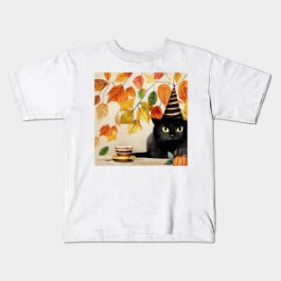 Cat in autumn mood Kids T-Shirt